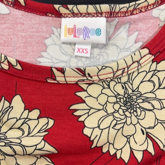 LuLaRoe New XXS Red Floral Carly Dress NWT - Picture 6 of 9